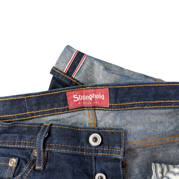 Stronghold Jeans Mens 32x28 Dark Wash Denim Raw Selvedge Made in USA - Picture 1 of 11
